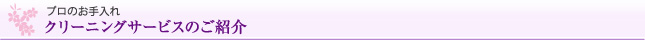 クリーニングサービスのご紹介