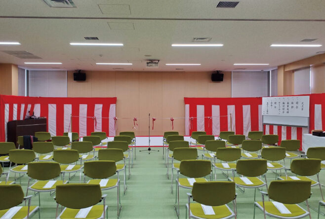 竣工式会場　施工しました