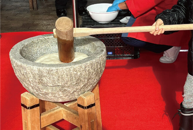 もちつき会場　施工しました